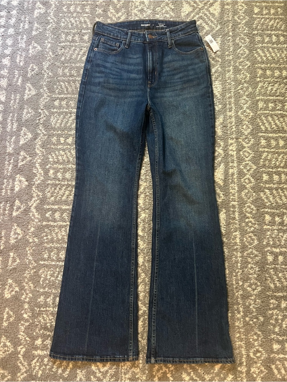 NWT Old Navy Women’s Dark Blue High-Rise Flare Jeans size 8 (A226)